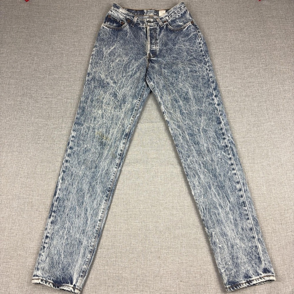 Vintage 80s Levi's 501 17501 USA Made Acid Wash Button Fly Jeans Womens 9 26x32